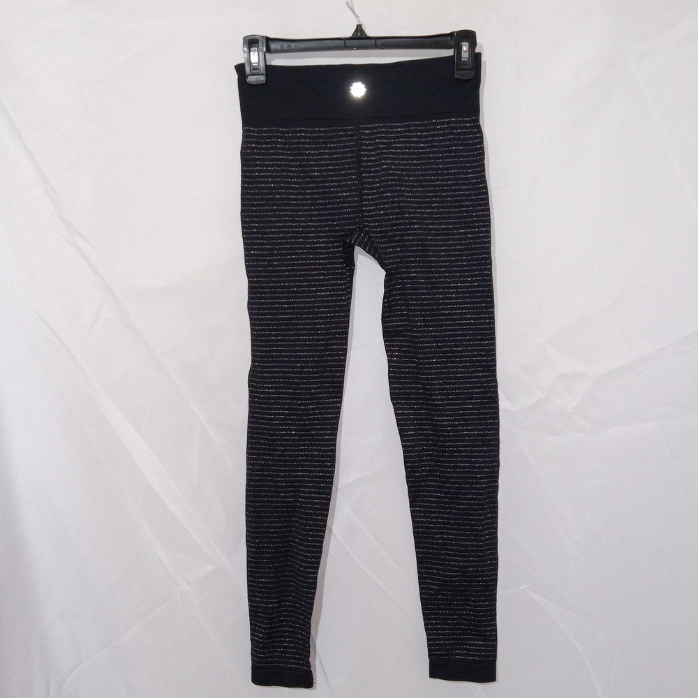 Athleta Compression Fitted Leggings Small Reflective Shimmer Stripe Sz Small - Picture 6 of 15